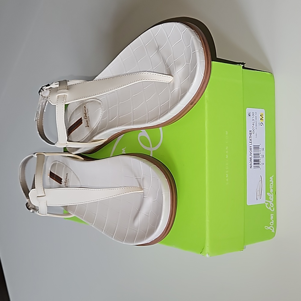 Sam Edleman *NIB* Naomi Ivory Leather T-strap Sandal